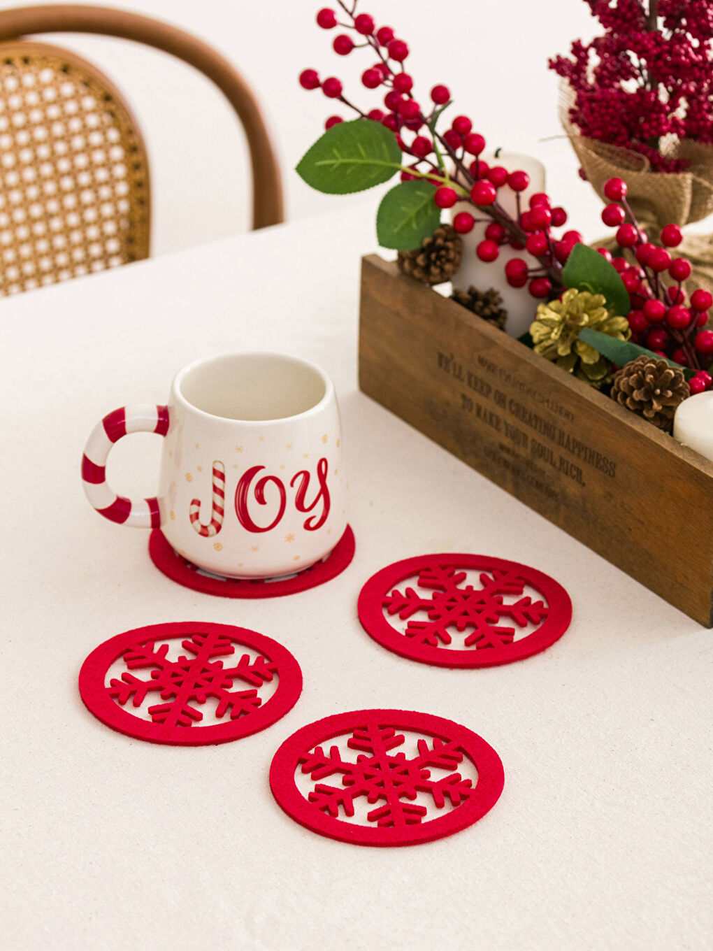 Dessous-de-verre Thème Noël 4 Pcs 11 Cm