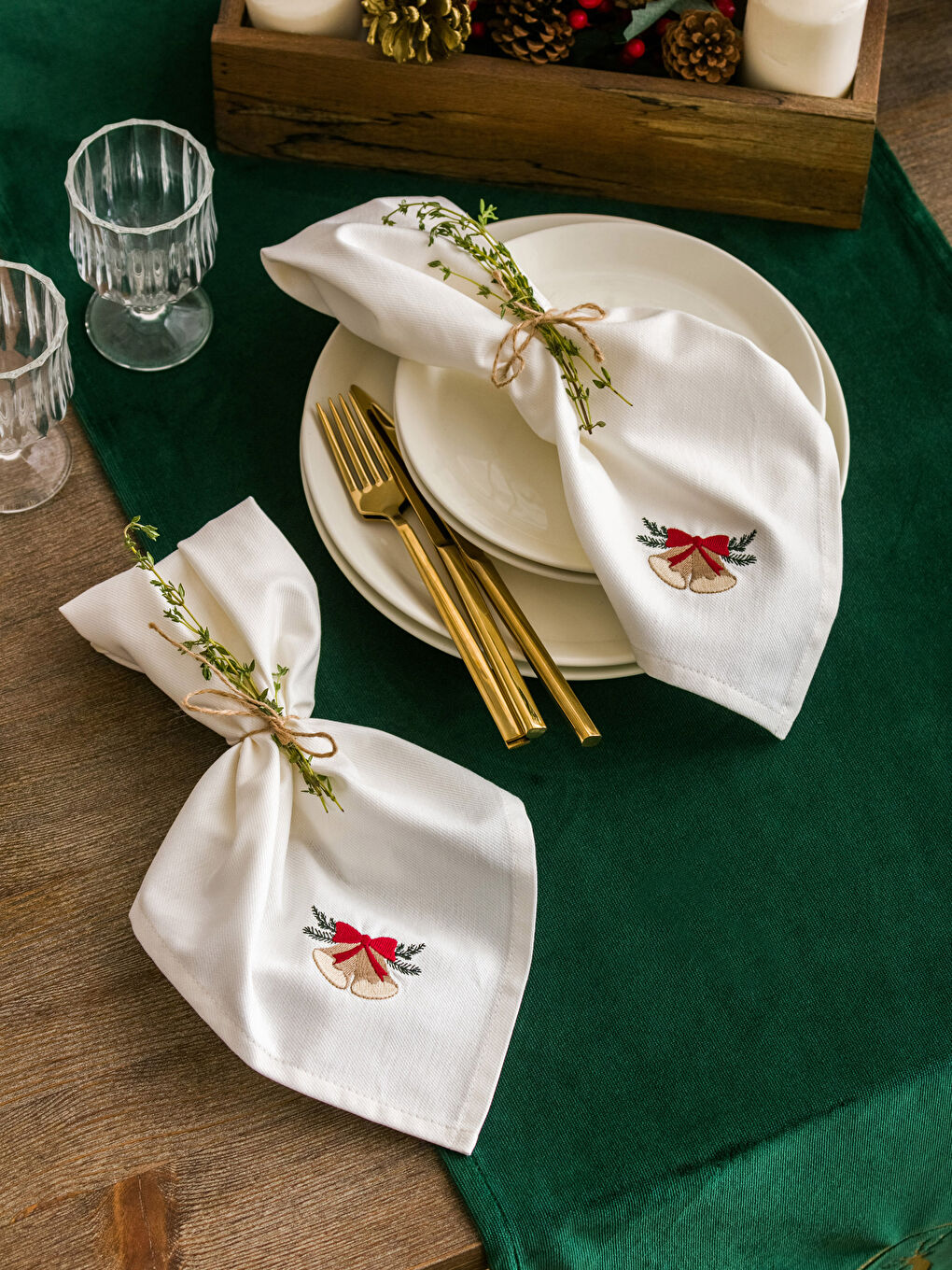 Салфетка Тканевая Вышитая На Рождественскую Тему 2 Шт 40x40 См