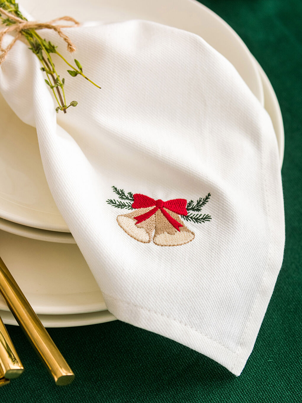 Салфетка Тканевая Вышитая На Рождественскую Тему 2 Шт 40x40 См-2