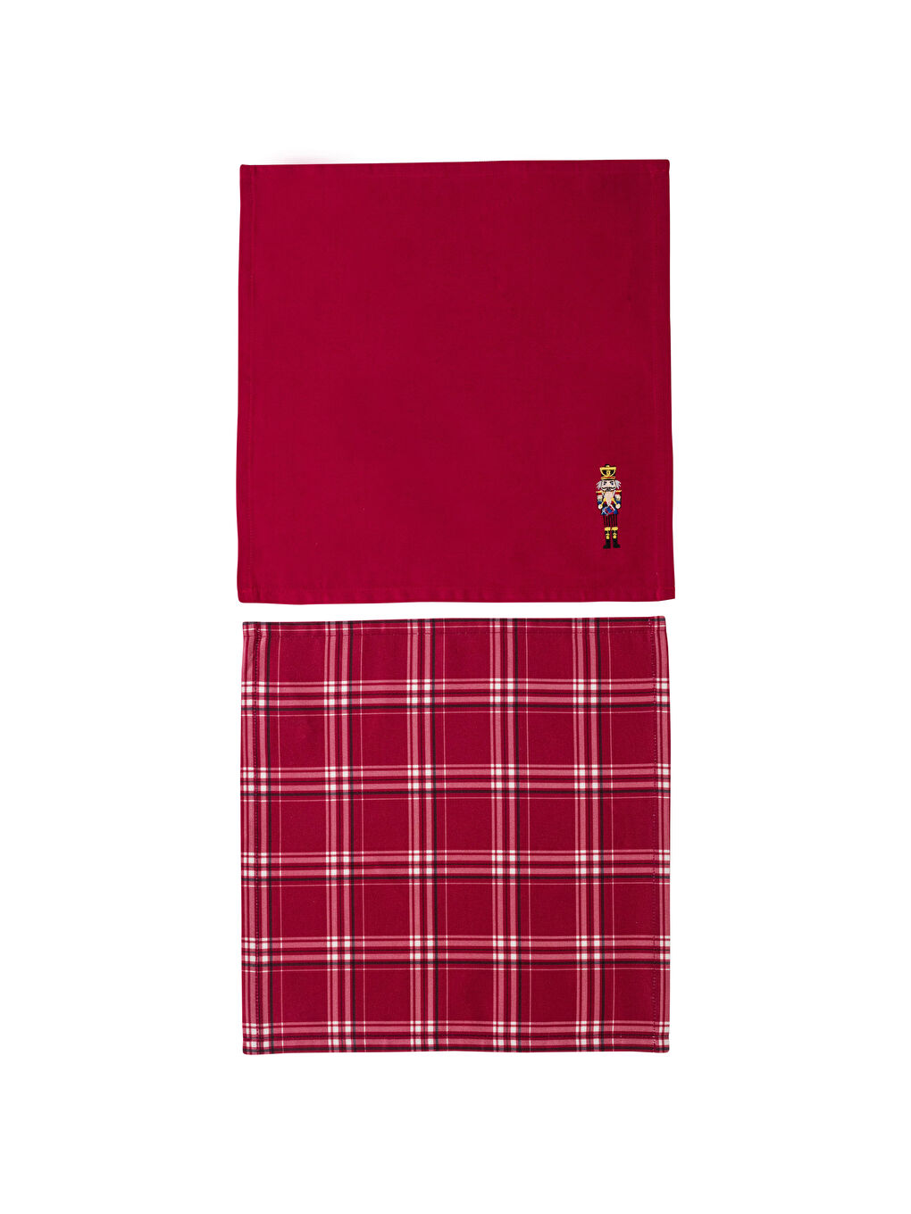LCW HOME Christmas Themed Embroidered Fabric Napkin 2 Pcs 40x40 Cm -W2H622Z8-LTQ
