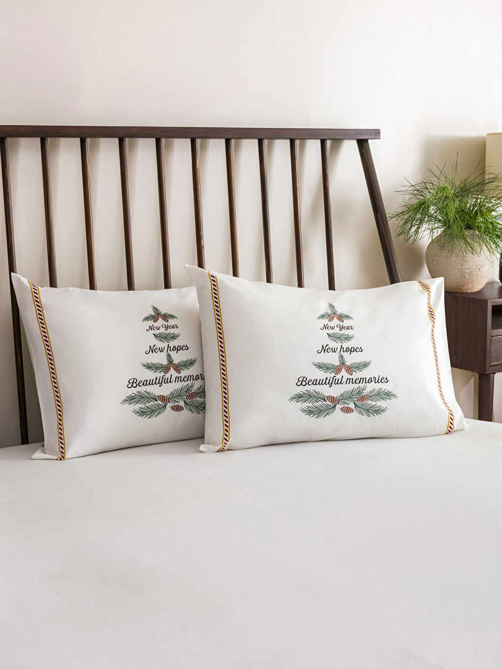 LCW HOME Patterned Cotton Pillowcase 2 Pack 50x70 cm -W2H843Z8-F9C
