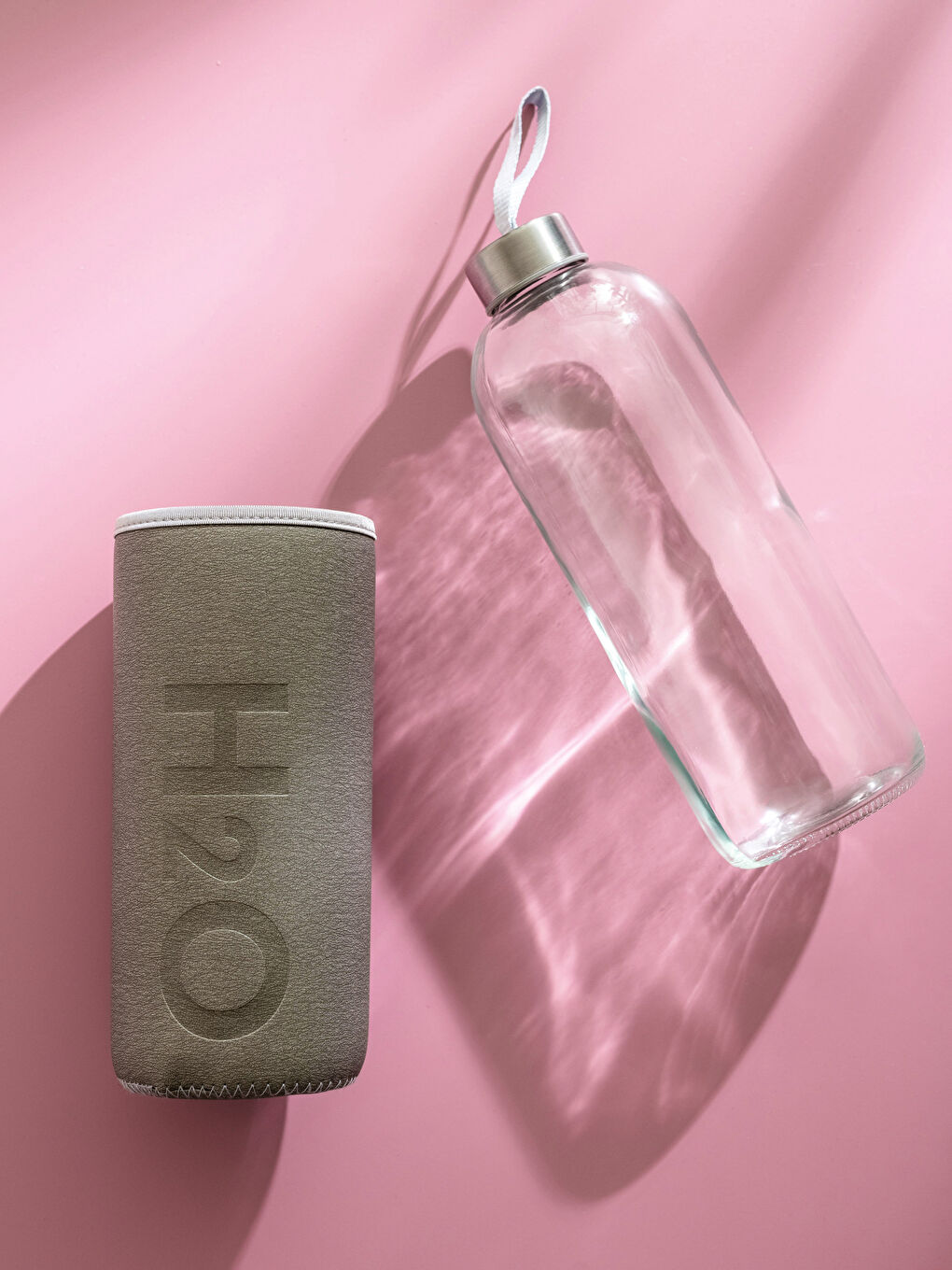 Gri Cam Kılıflı Su Matarası 1000 ml-1