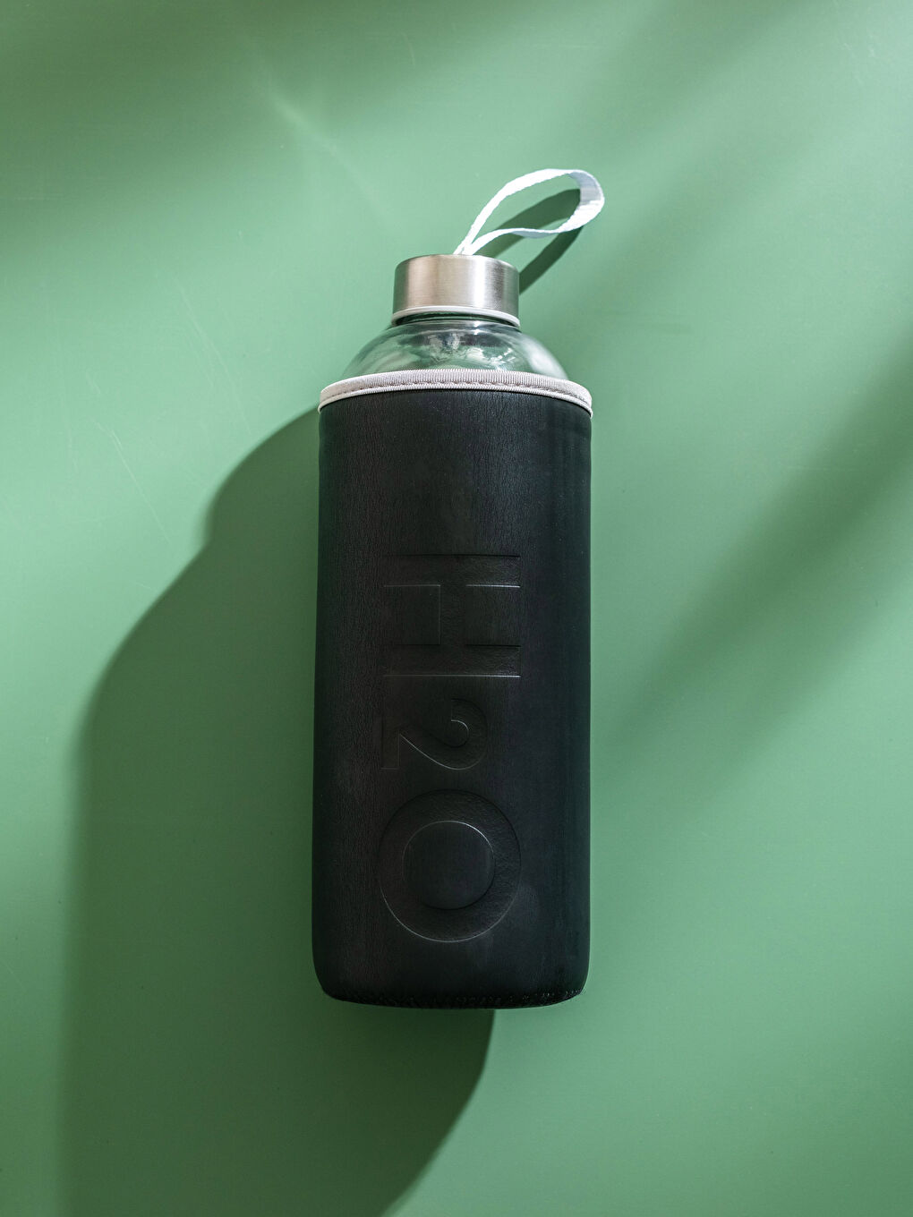 Siyah Cam Kılıflı Su Matarası 1000 ml