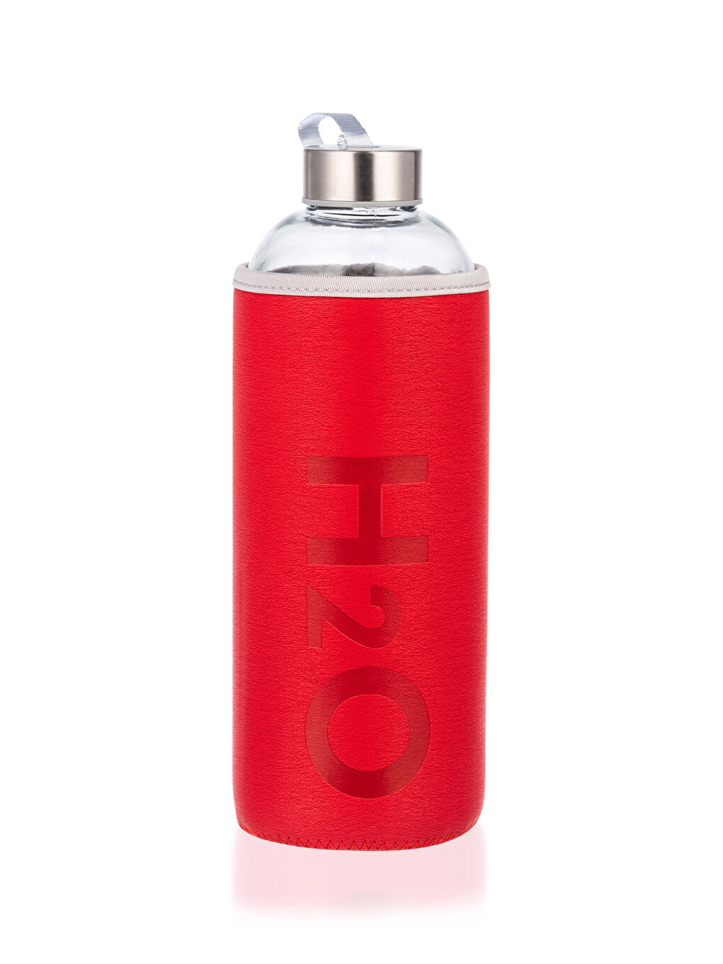 Kırmızı Cam Kılıflı Su Matarası 1000 ml-3