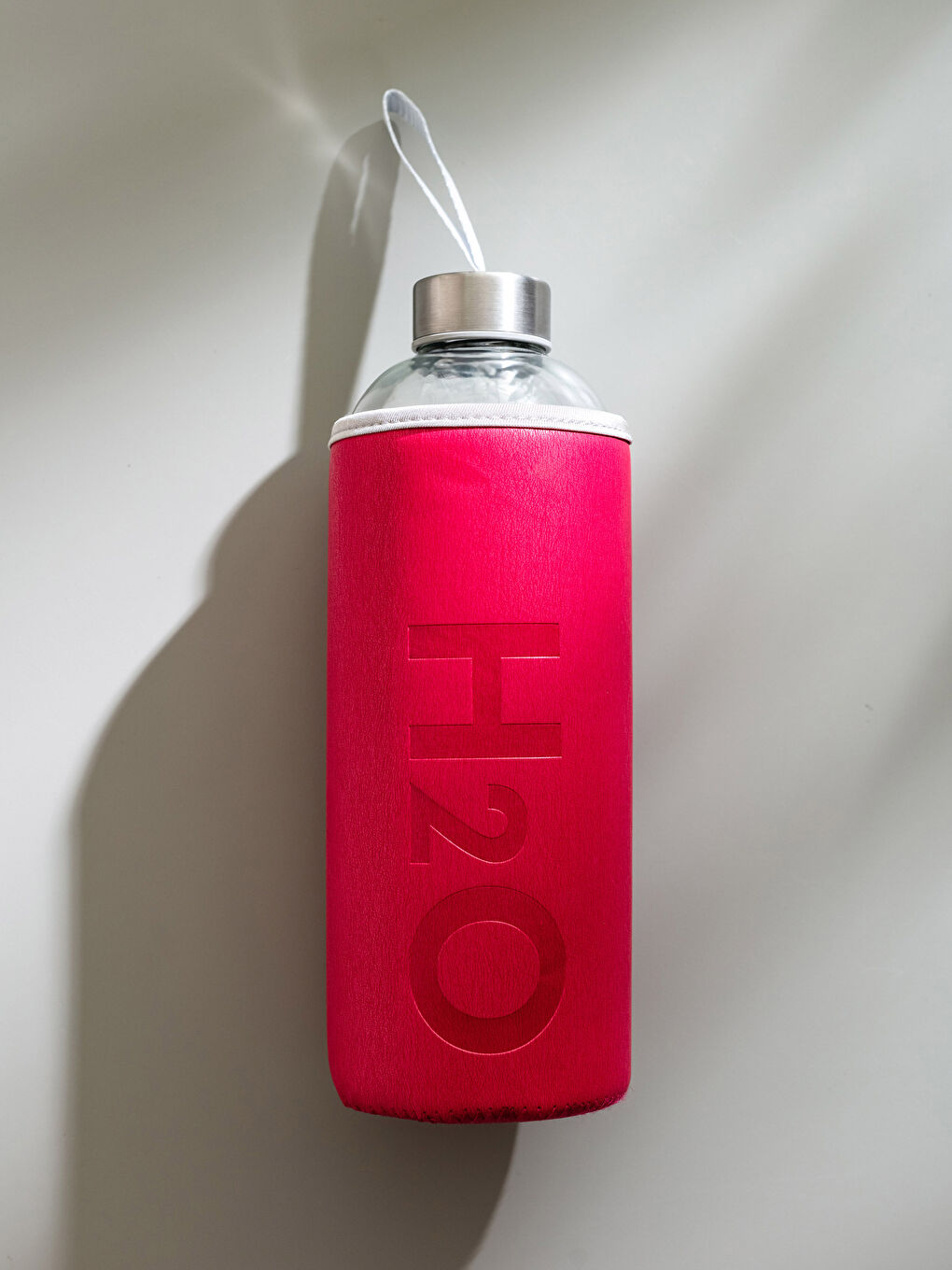 Pembe Cam Kılıflı Su Matarası 1000 ml