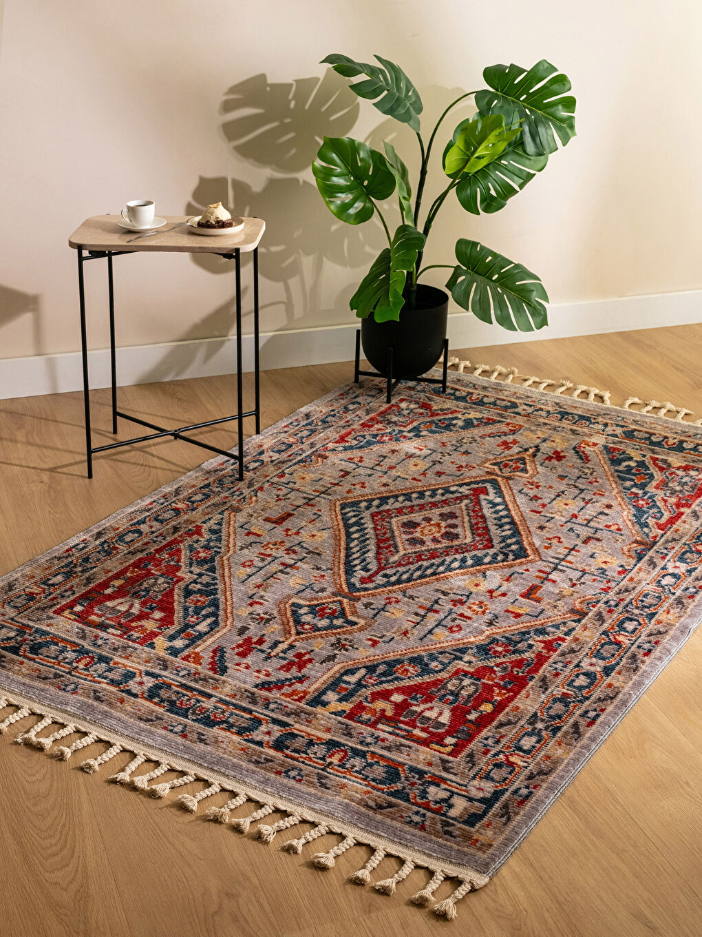 LCW HOME Ethnic Patterned Tassel Detail Carpet 120x180 Cm -W2H923Z8-F9C