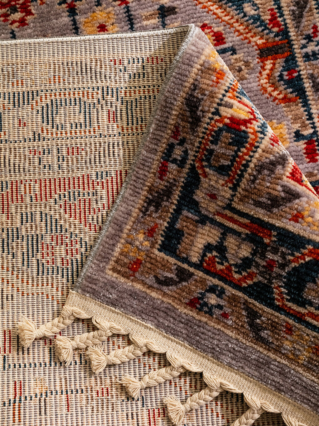 LCW HOME Ethnic Patterned Tassel Detail Carpet 120x180 Cm -W2H923Z8-F9C