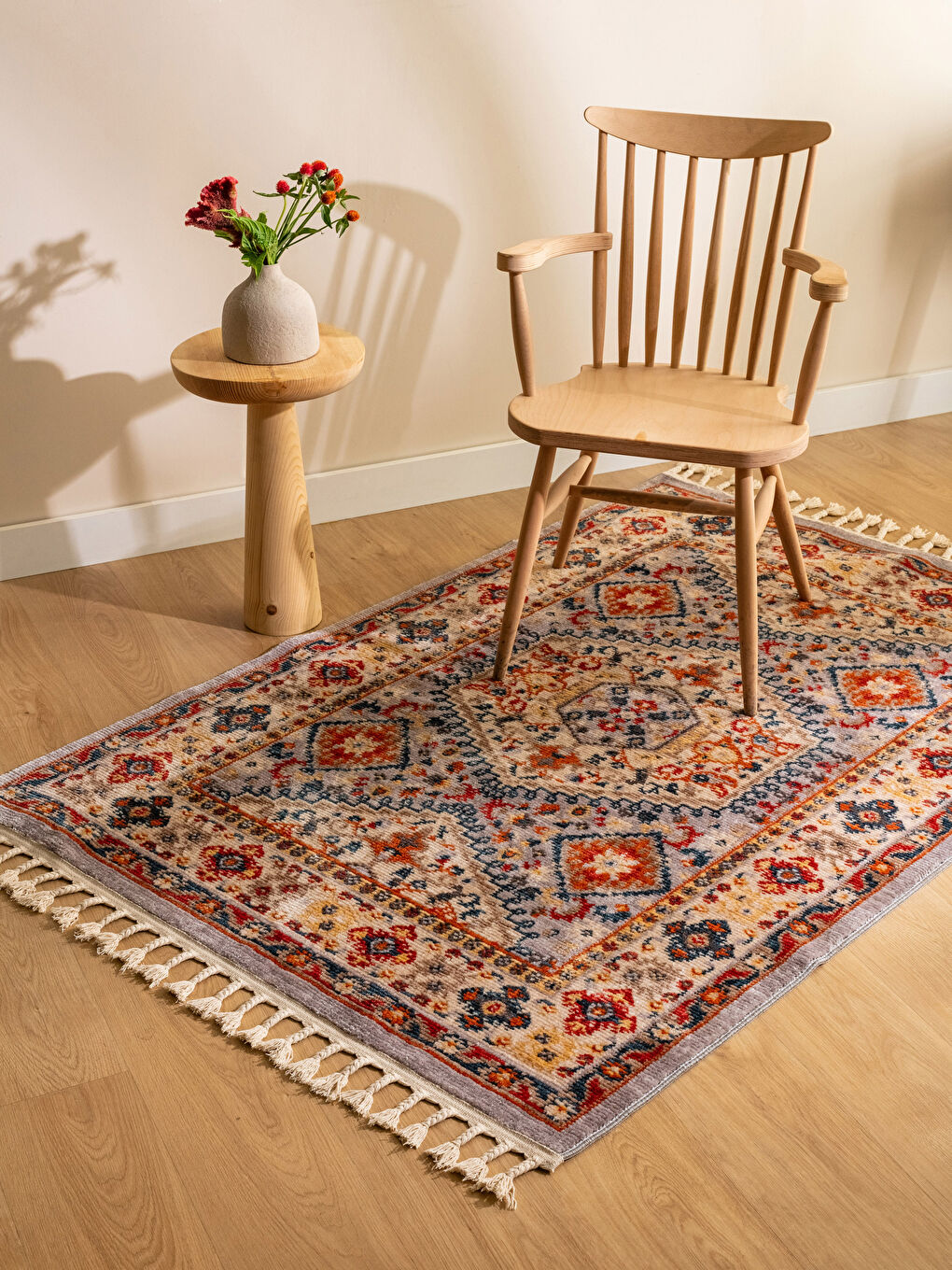 LCW HOME Etnik Desenli Püskül Detaylı Halı 120x180 cm-1