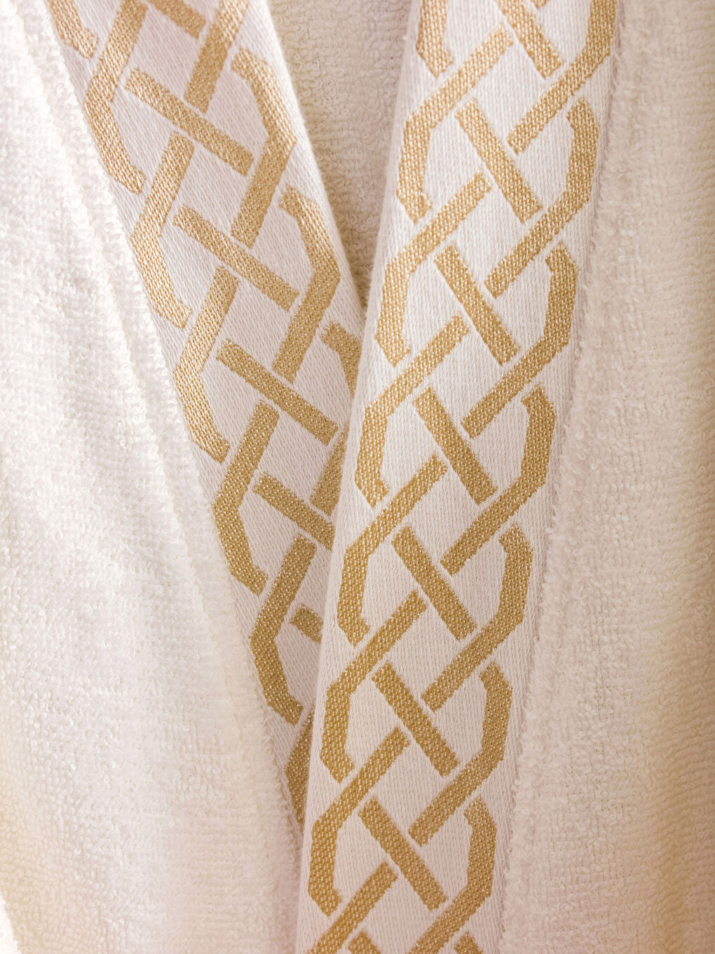 Peignoir de Bain pour Hommes à Col Châle et Motifs-2