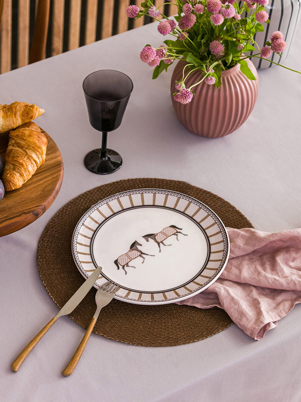 Karışık Desenli Seramik Servis Tabağı 26 cm