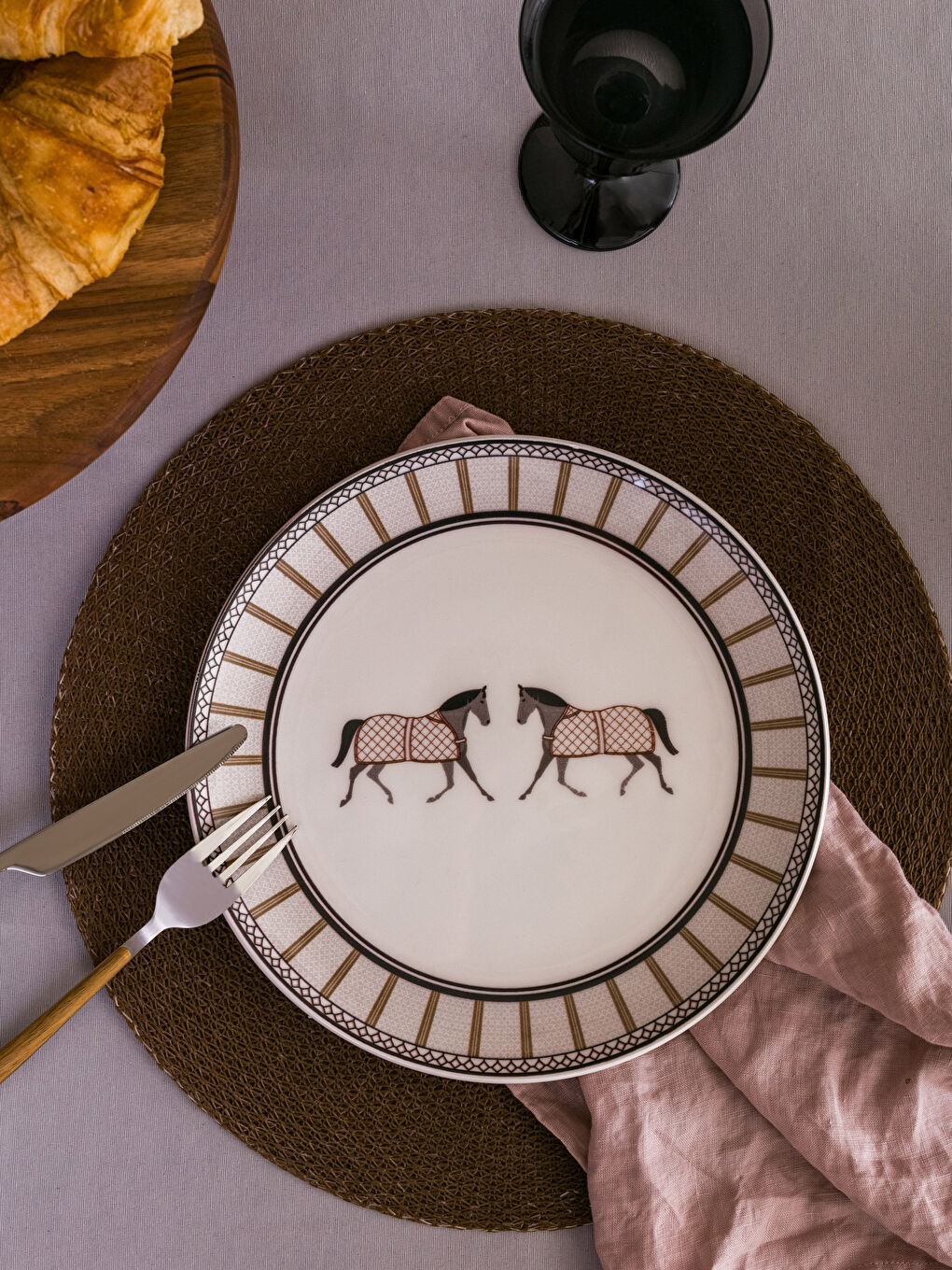 Karışık Desenli Seramik Servis Tabağı 26 cm-1