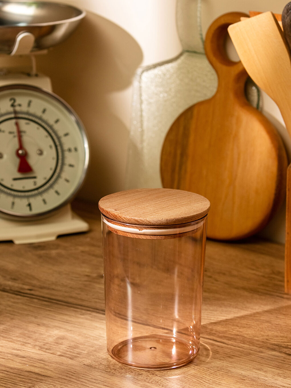 Kahverengi Ahşap Kapaklı Kavanoz 1000 ml-1