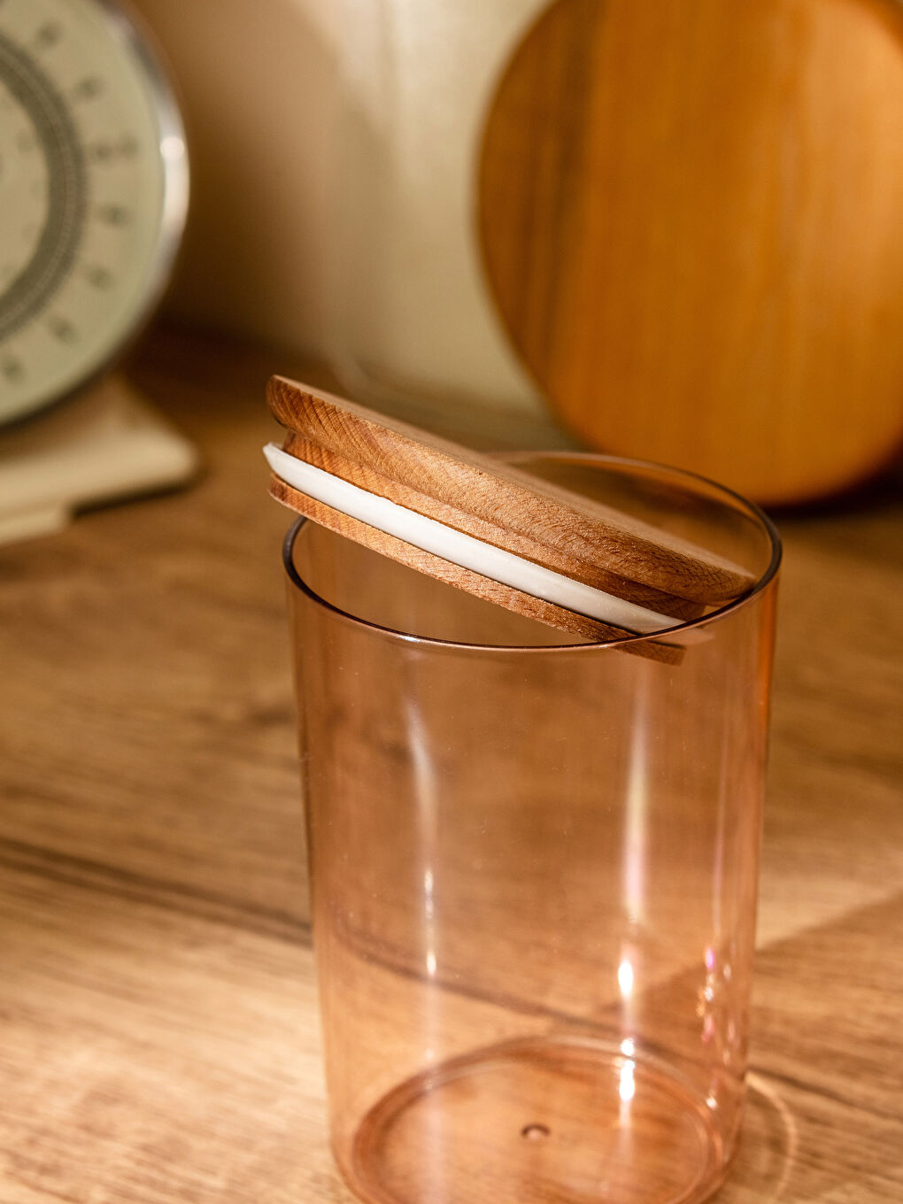 Kahverengi Ahşap Kapaklı Kavanoz 1000 ml-2