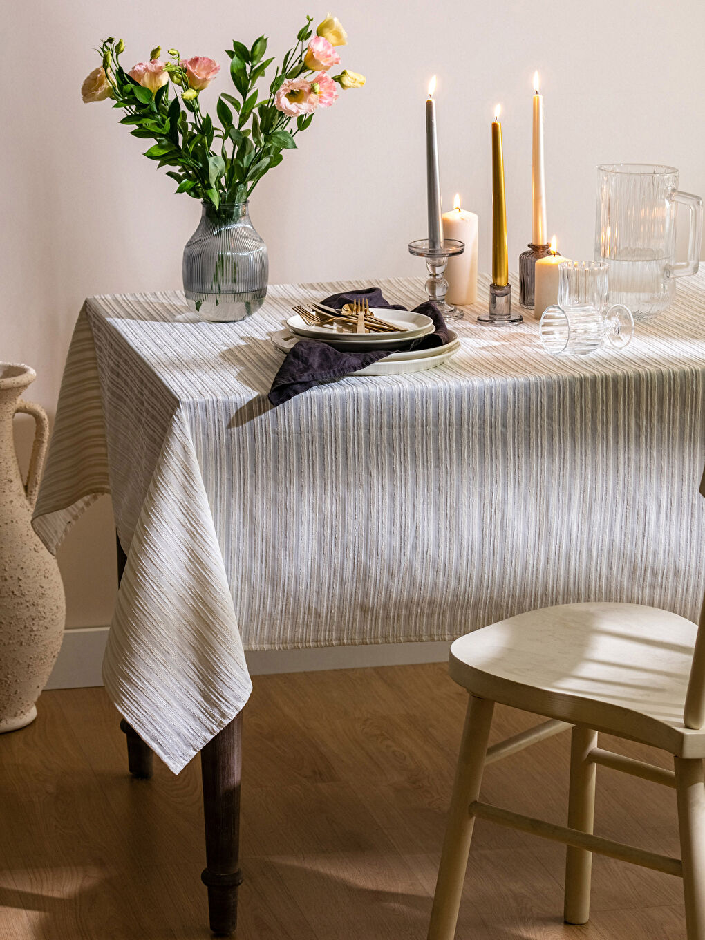 LCW HOME Striped Tablecloth 140x180 cm -W2HH04Z8-LRA
