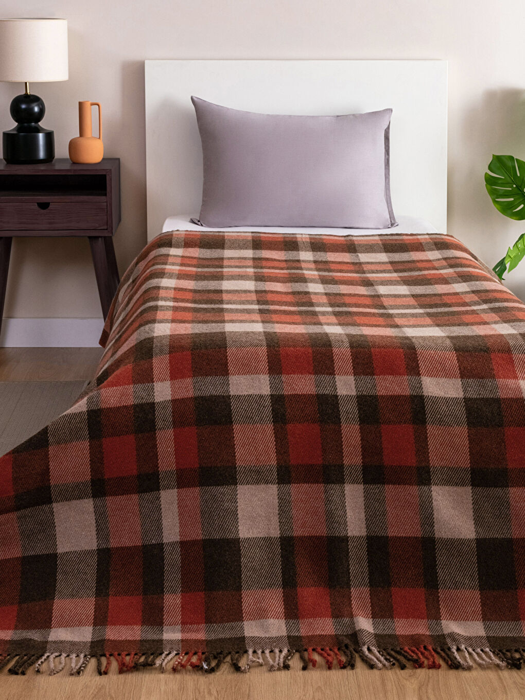 Plaid Patterned Single Blanket 150x200 Cm