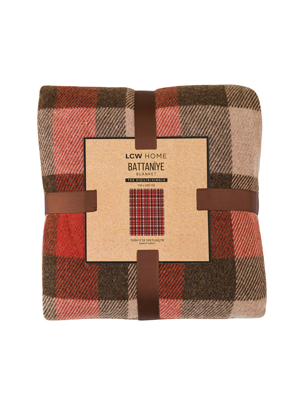 Plaid Patterned Single Blanket 150x200 Cm-4