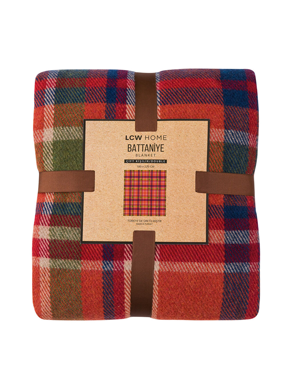 Karışık Ekose Desenli Çift Kişilik Battaniye 180x220 cm-4