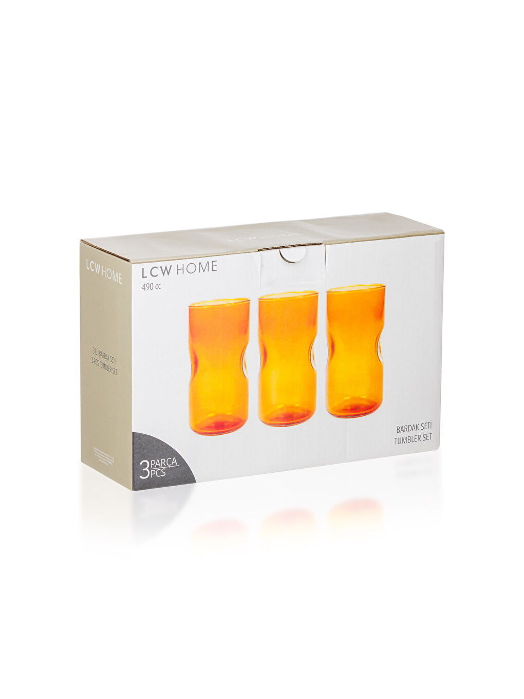 Kahverengi Cam Bardak Seti 3'lü 490 ml-3