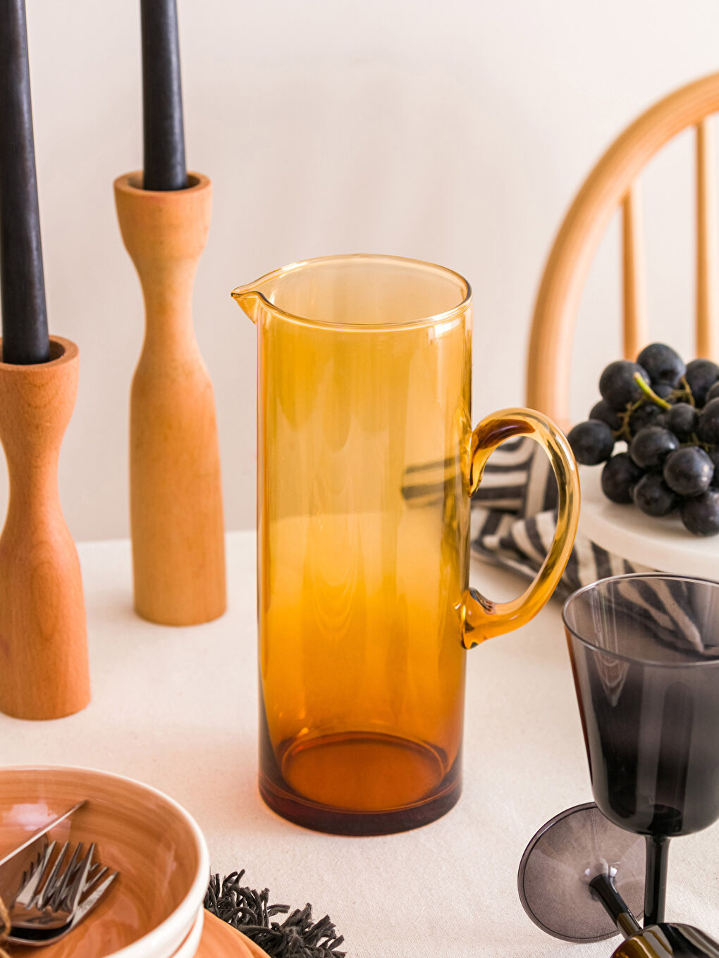 Kahverengi Düz Cam Sürahi 1750 ml-1