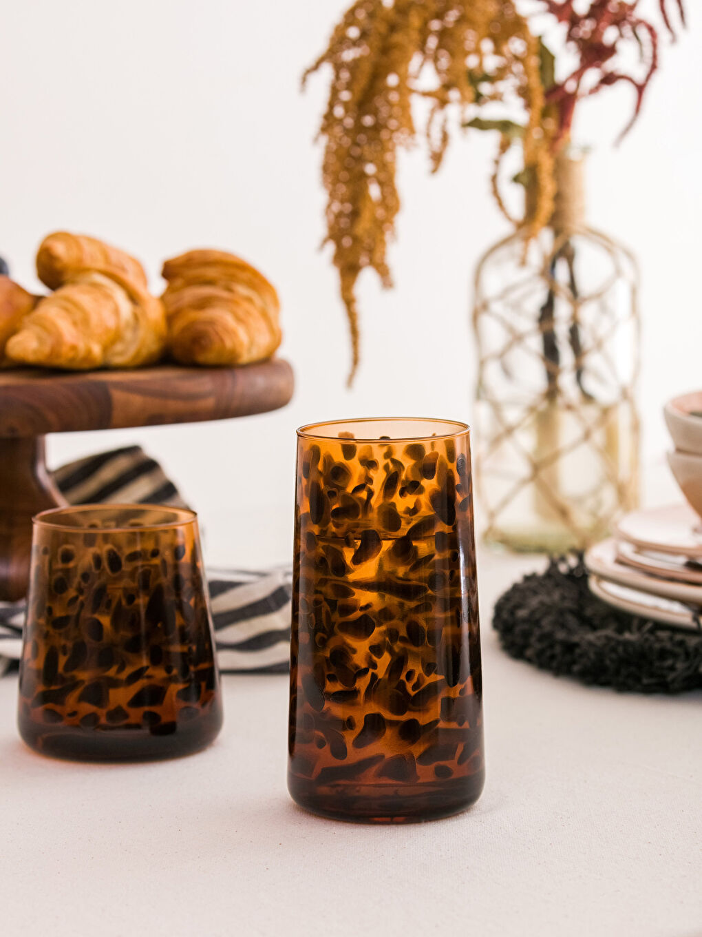 Kahverengi Desenli Bardak 2'li 540 ml