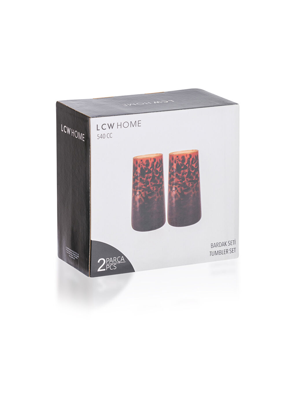 Kahverengi Desenli Bardak 2'li 540 ml-3