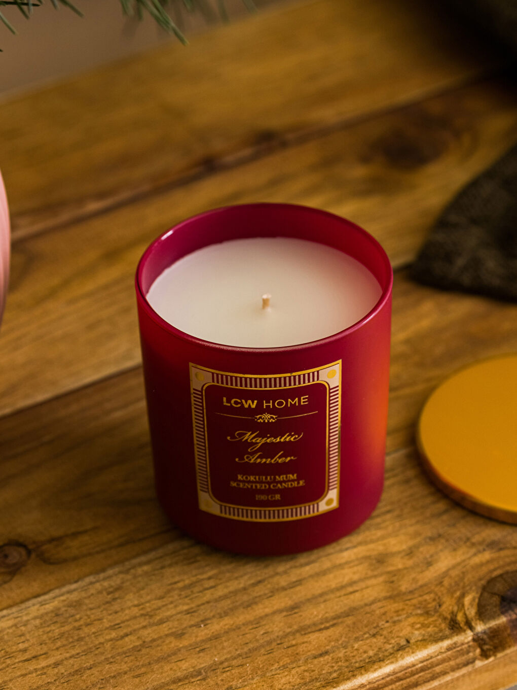 Amber Scented Decorative Glass Candle 190 Gr-3