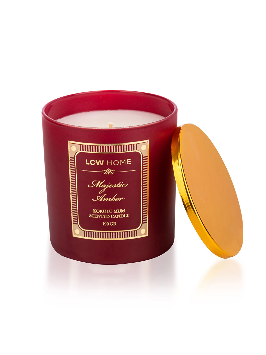 Amber Scented Decorative Glass Candle 190 Gr-5