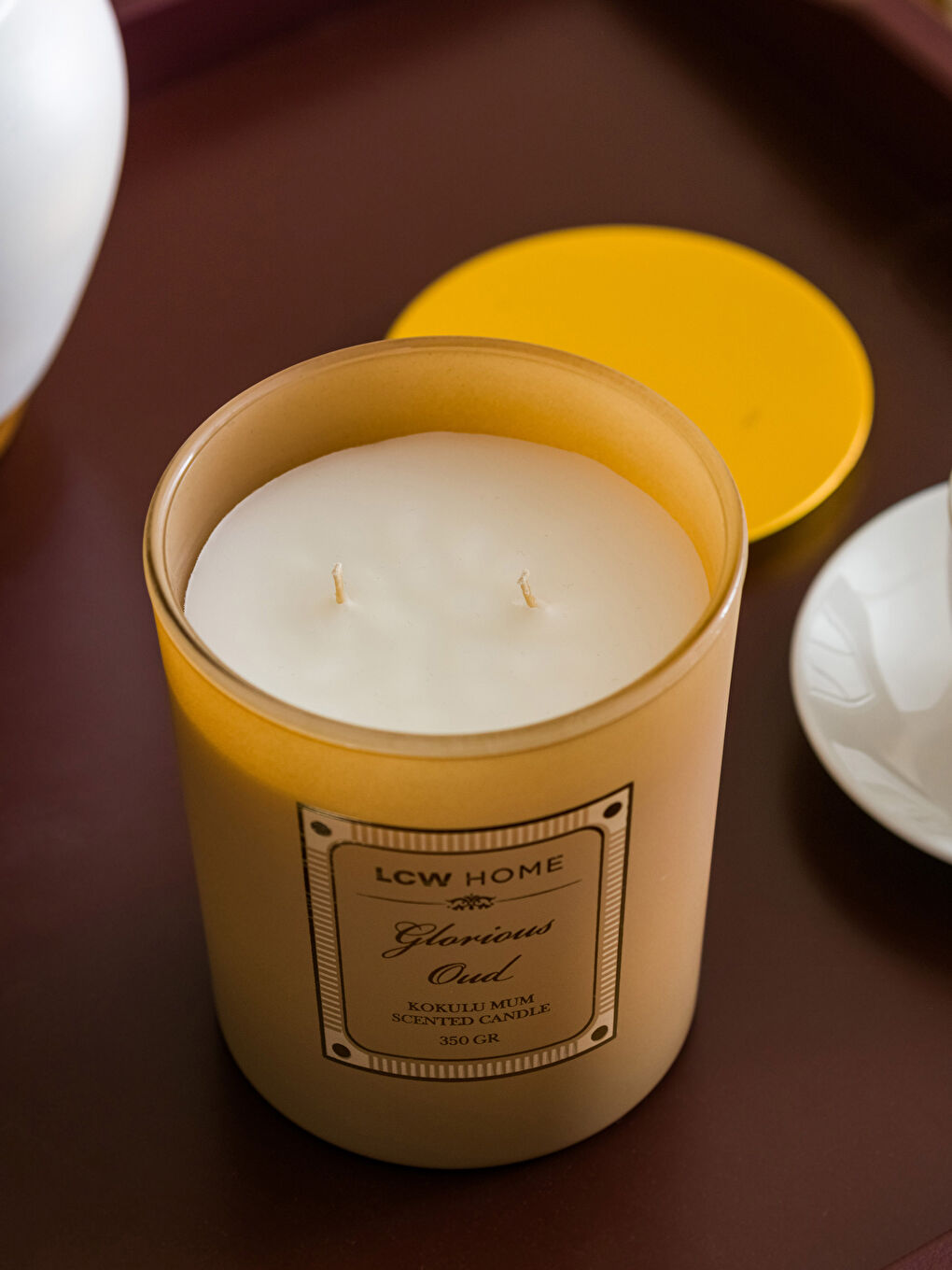 Oud Scented Decorative Glass Candle 350 Gr-3