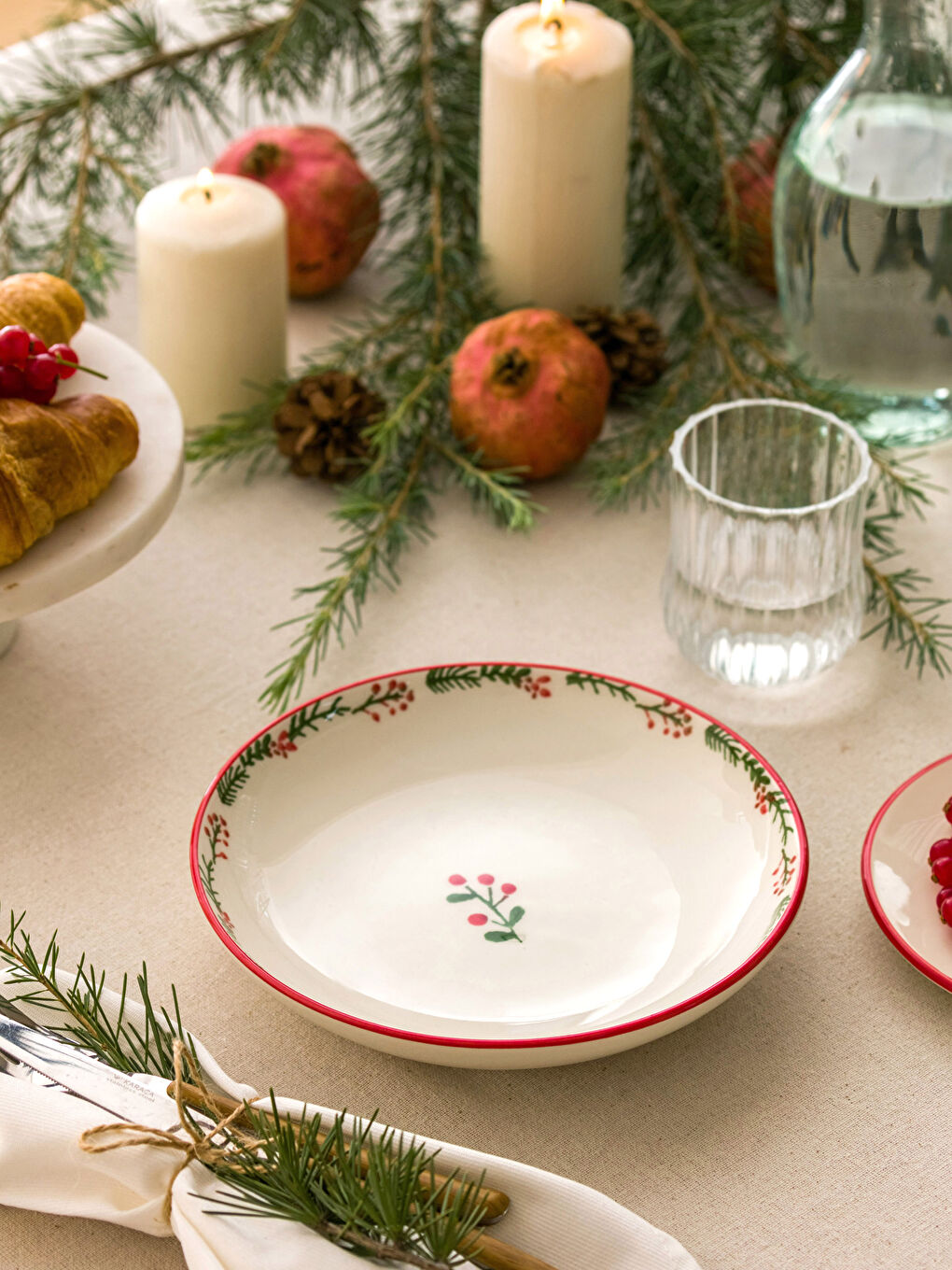 Karışık Baskılı Seramik Servis Tabağı 21 cm