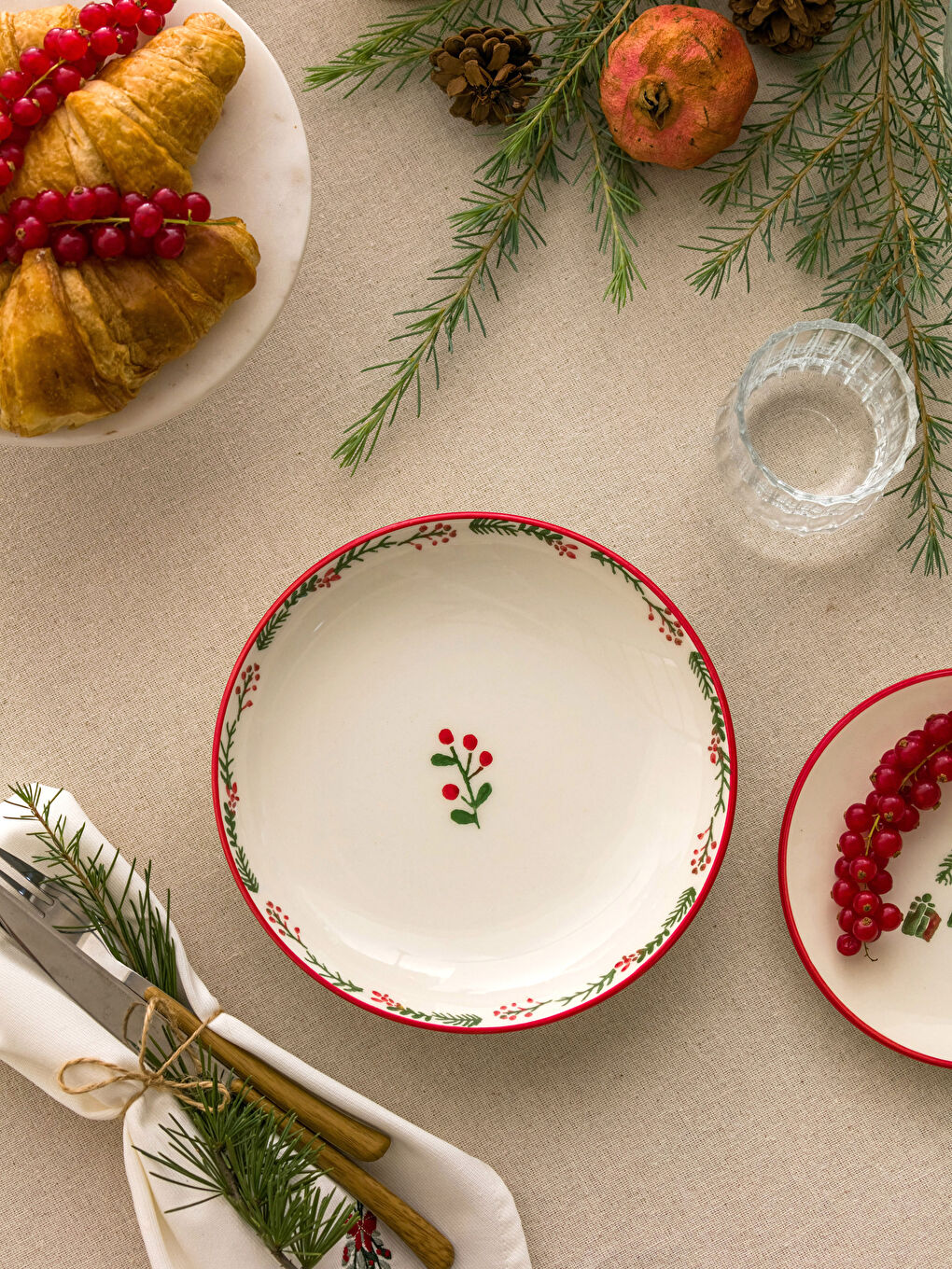 Karışık Baskılı Seramik Servis Tabağı 21 cm-1