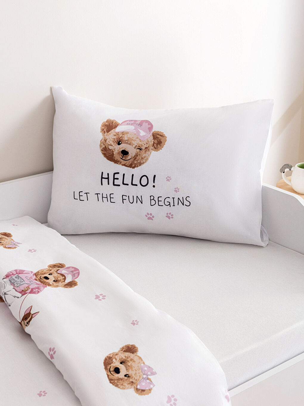 Комплект с односпальным пододеяльником из хлопка с принтом для детей-2