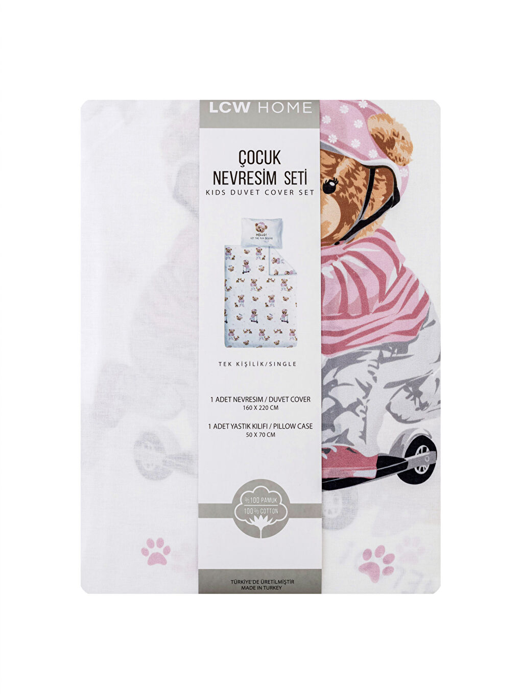 Комплект с односпальным пододеяльником из хлопка с принтом для детей-6