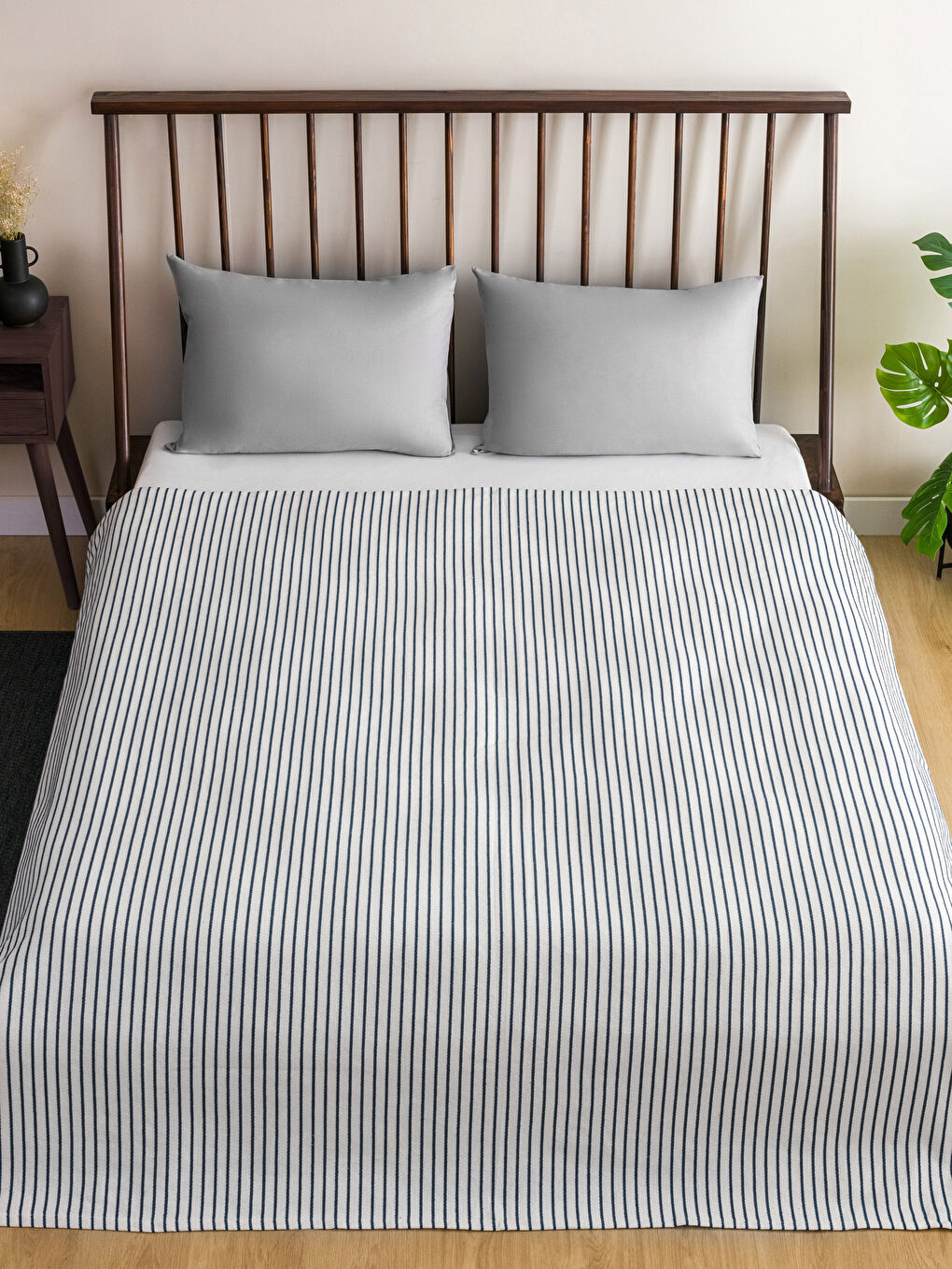 Cuvertură de pat dublu vărgată 200x220 cm-1