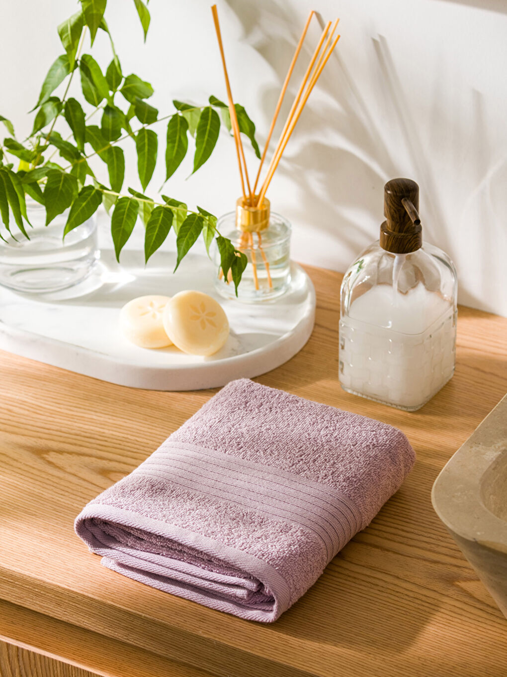 منشفة وجه قطنية سادة 50×80 سم-1