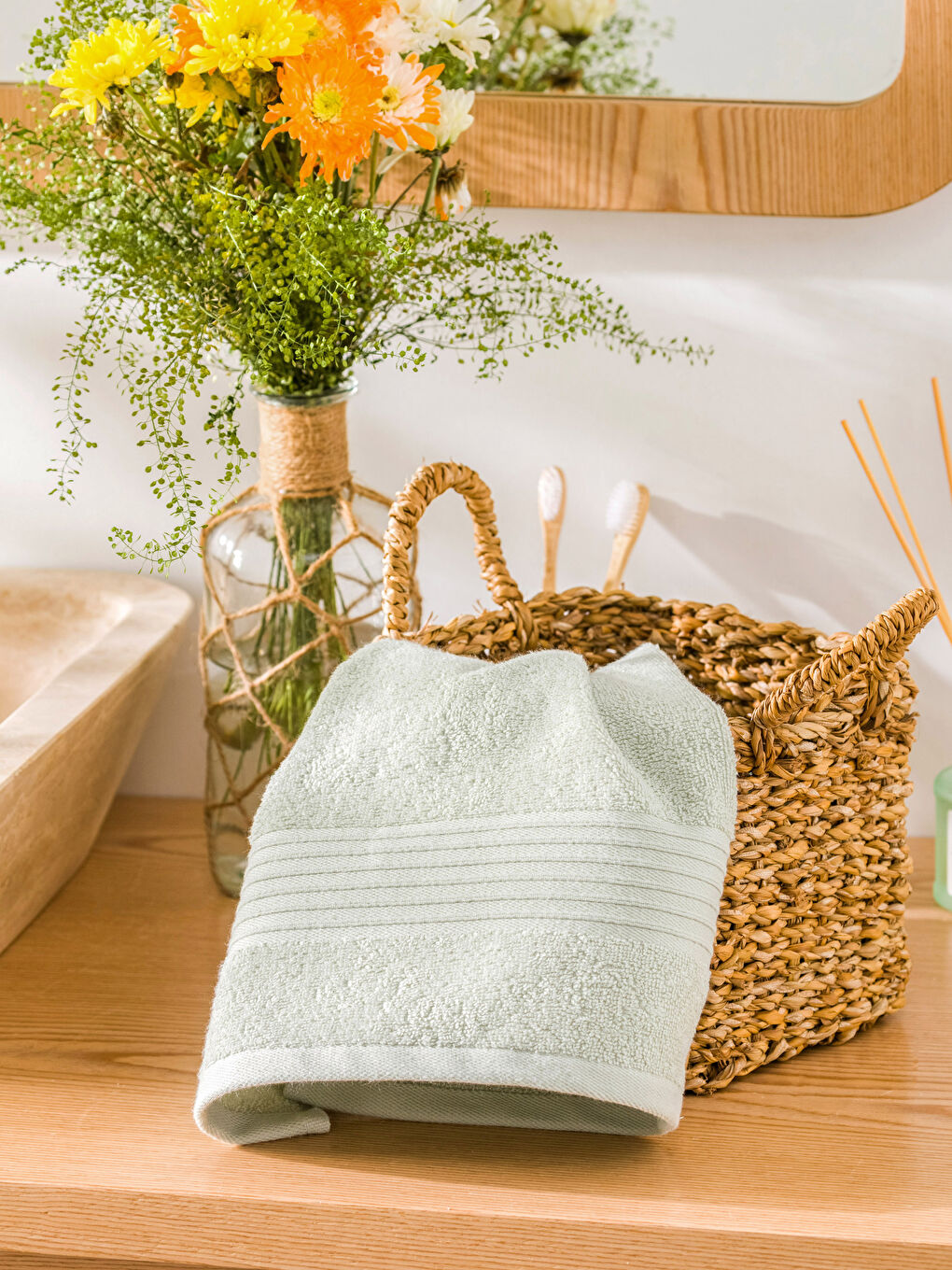 منشفة وجه قطنية سادة 50×80 سم-1