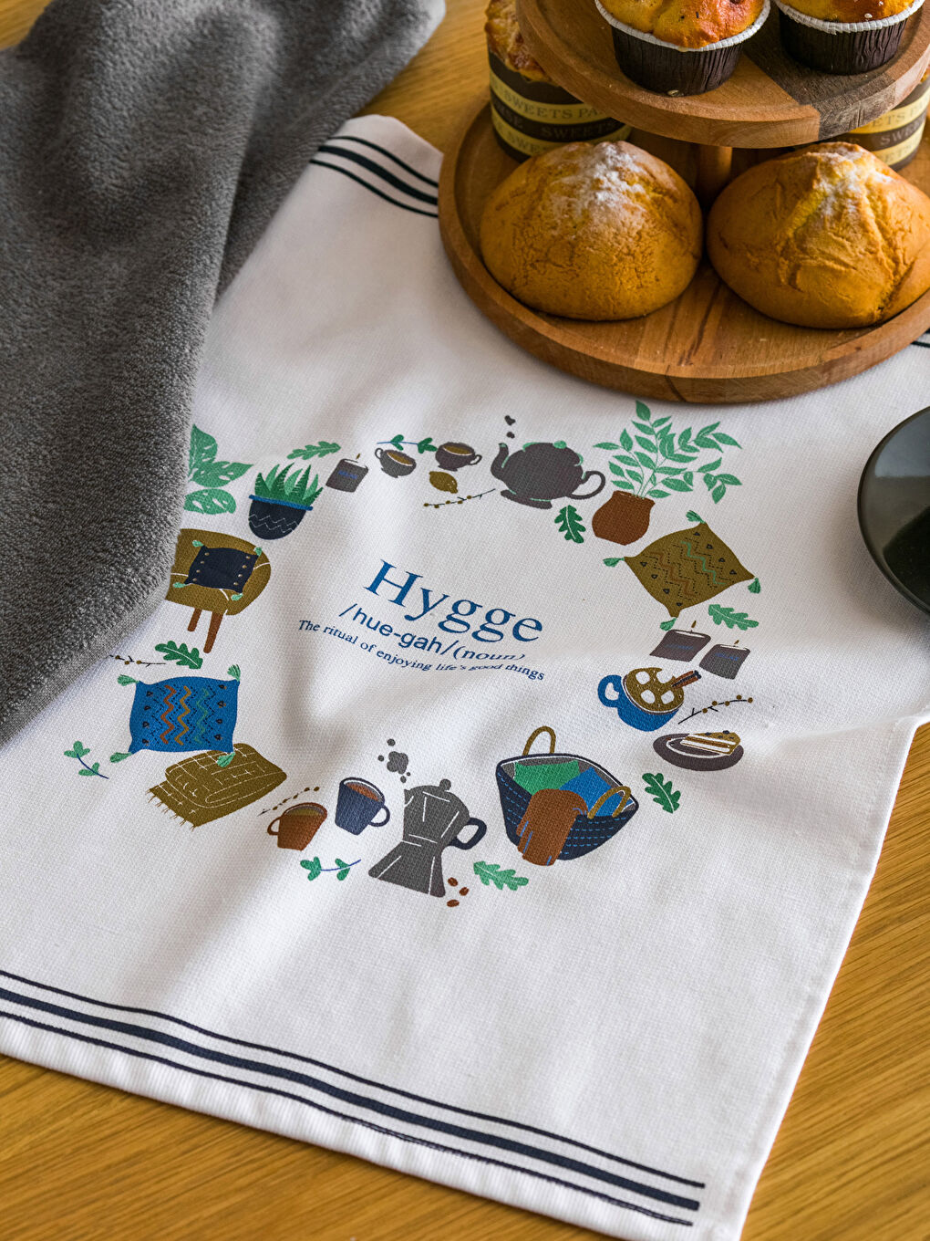 منشفة شاي مطبوعة - مجموعتين 40x50 سم