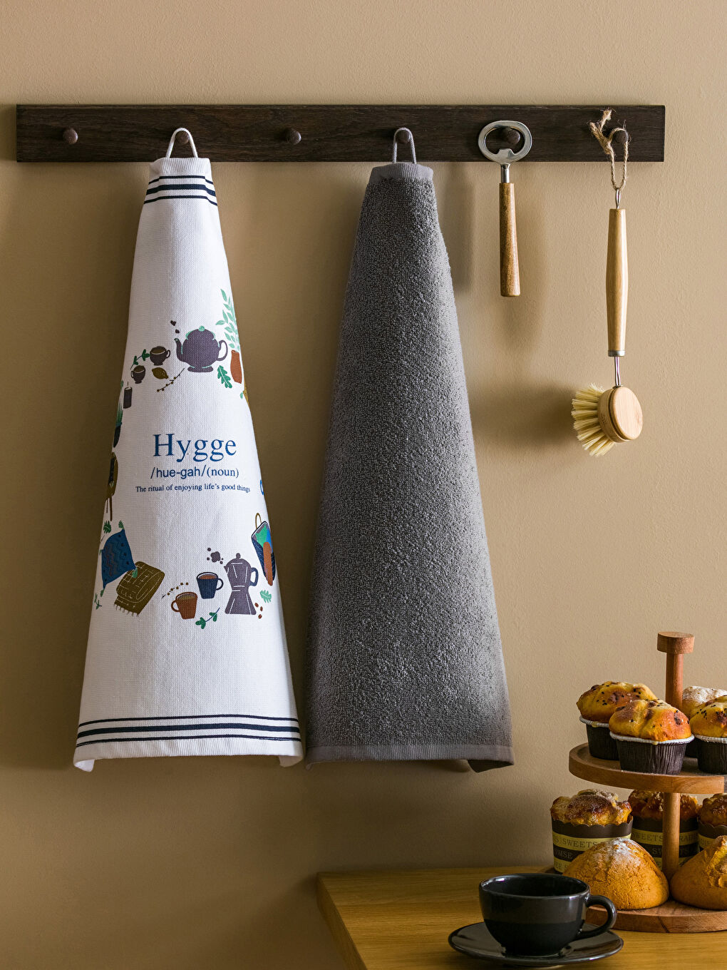 منشفة شاي مطبوعة - مجموعتين 40x50 سم-1