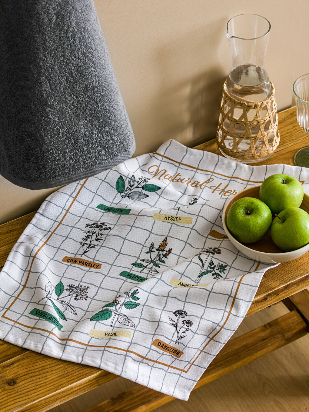 منشفة شاي مطبوعة - مجموعتين 40x50 سم-1