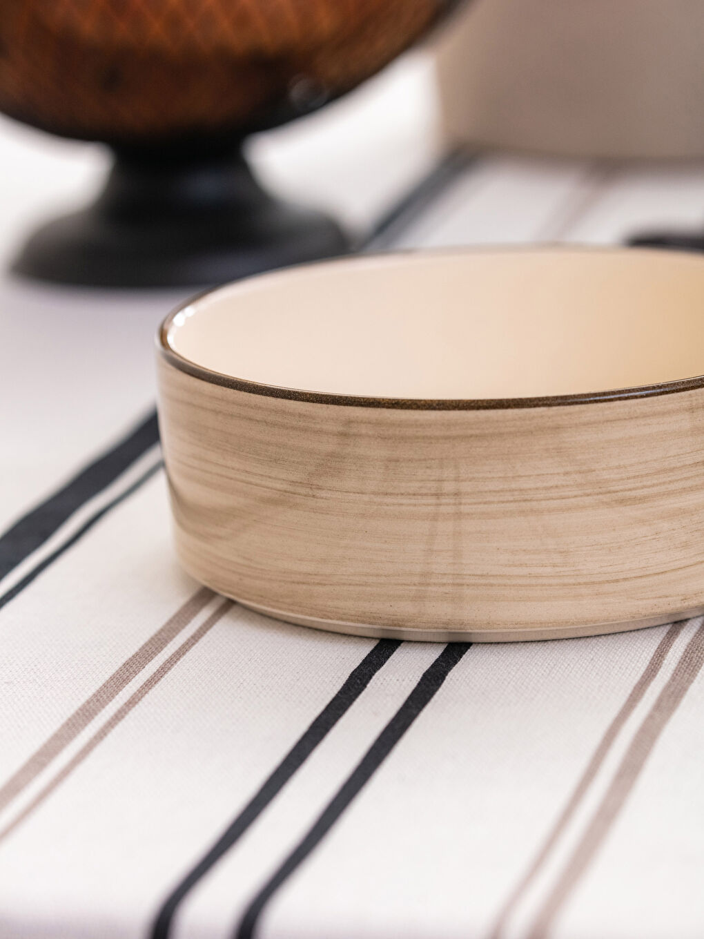 Bej Düz Seramik Kase 14 cm-2