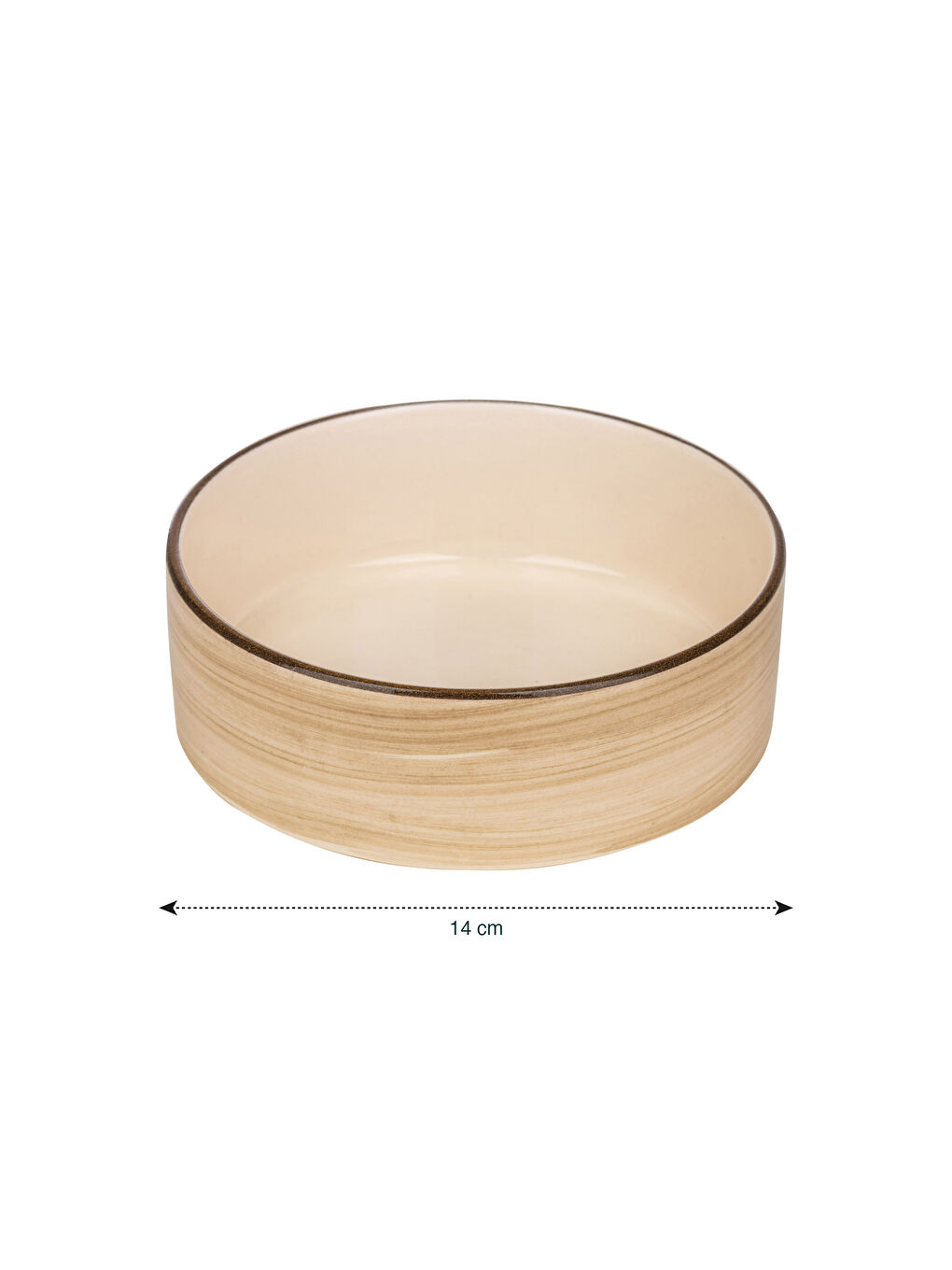 Bej Düz Seramik Kase 14 cm-3