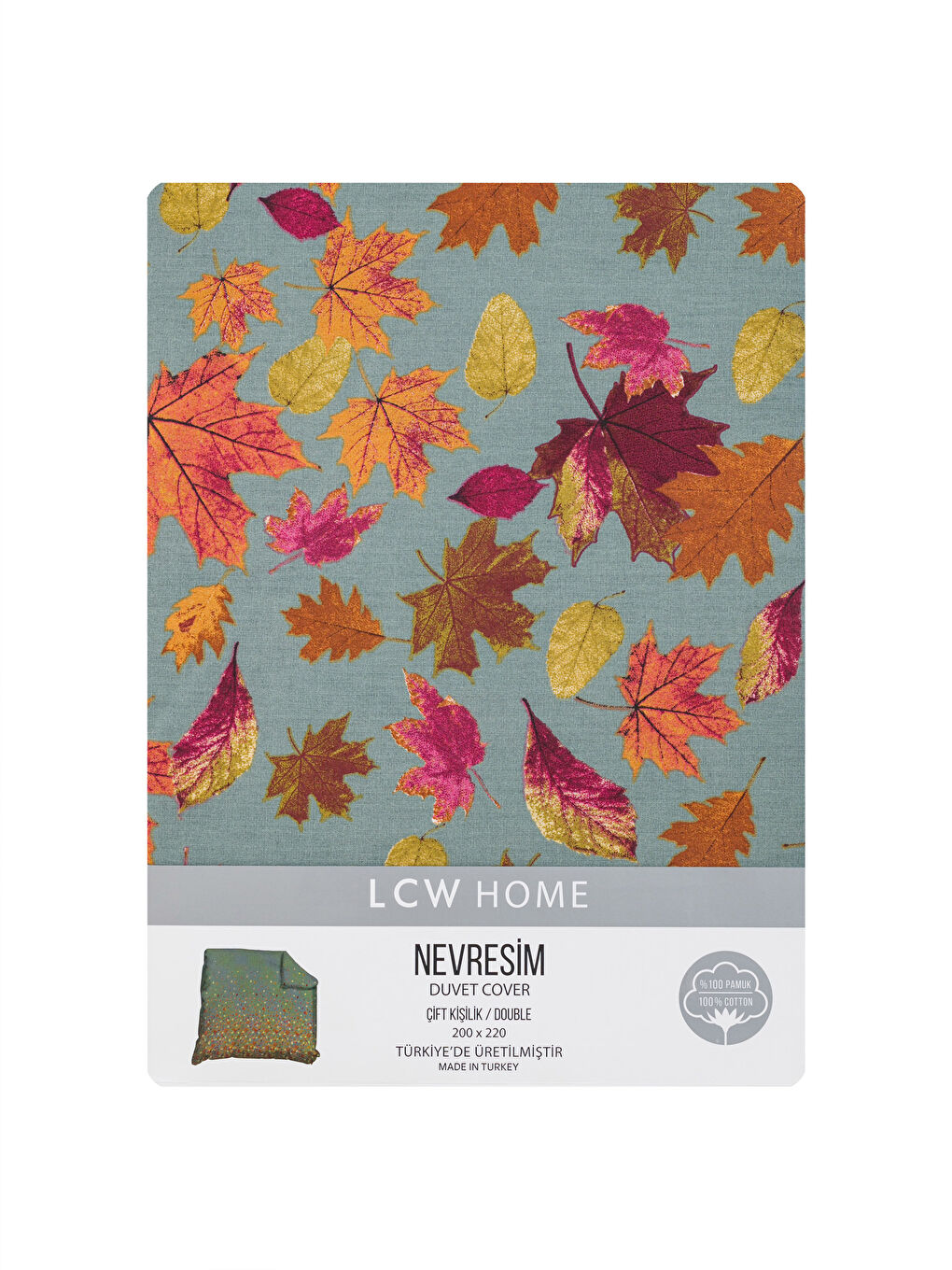 Yeşil Pamuklu Çift Kişilik Nevresim 200x220 cm-4