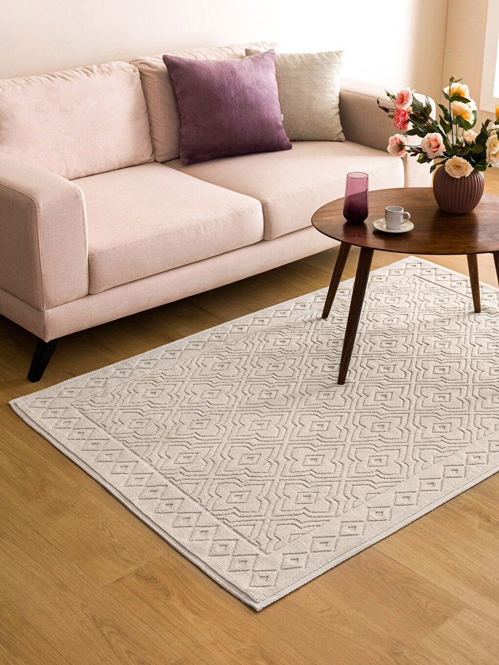 Ekru Desenli Kilim 120x180 cm