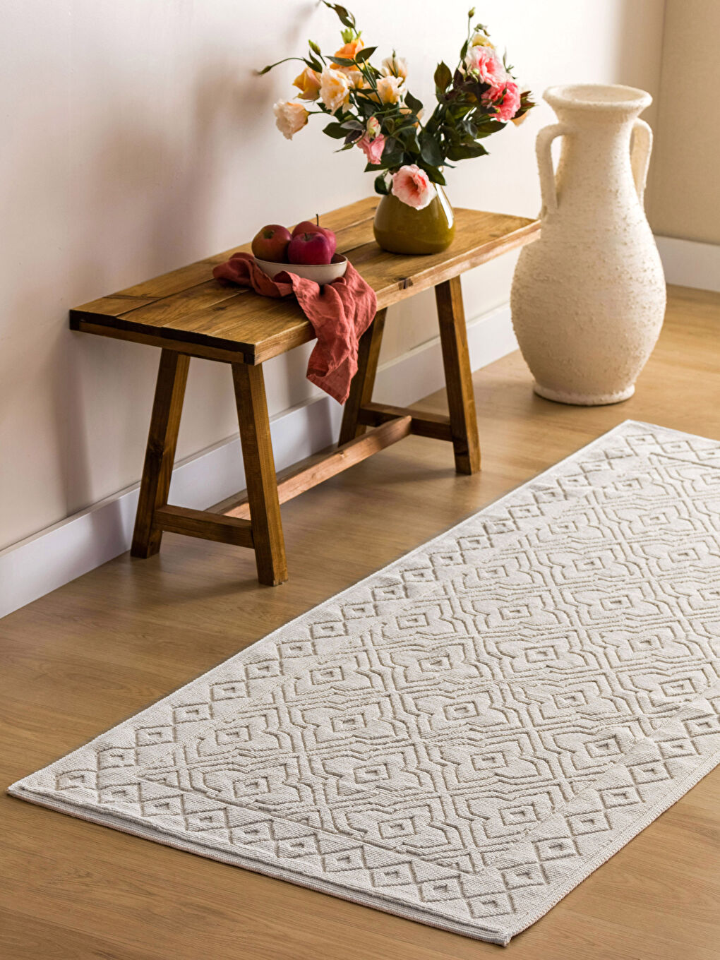 Ekru Desenli Kilim 80x200 cm