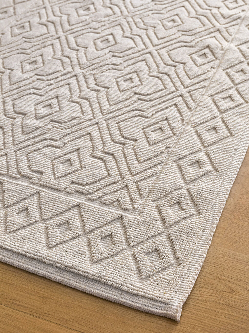 Ekru Desenli Kilim 80x200 cm-2