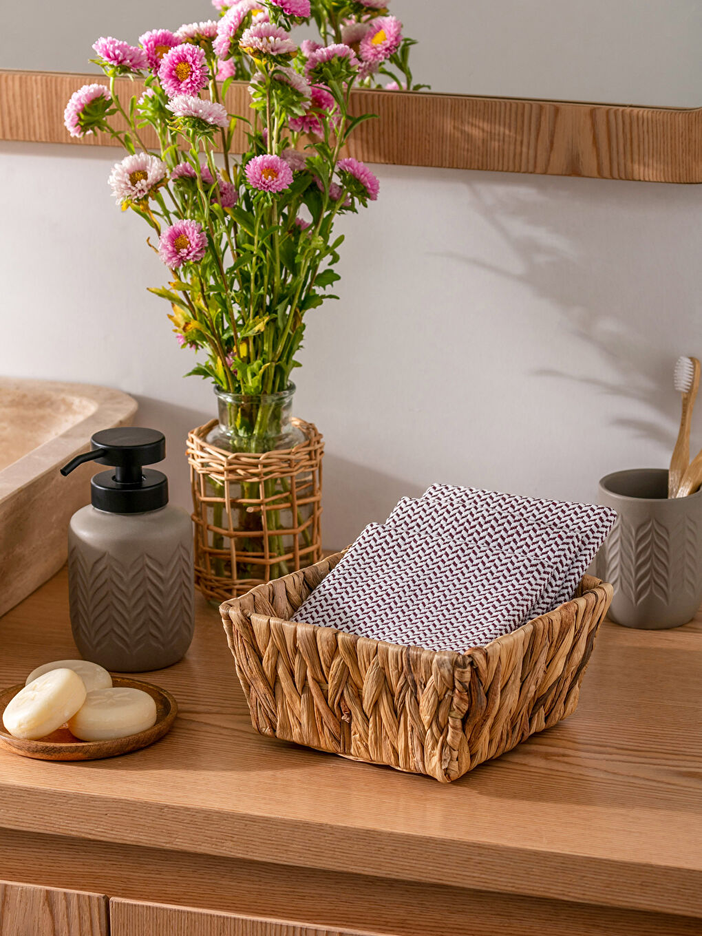 Bordo Desenli El Havlusu 3'lü 30x50 cm