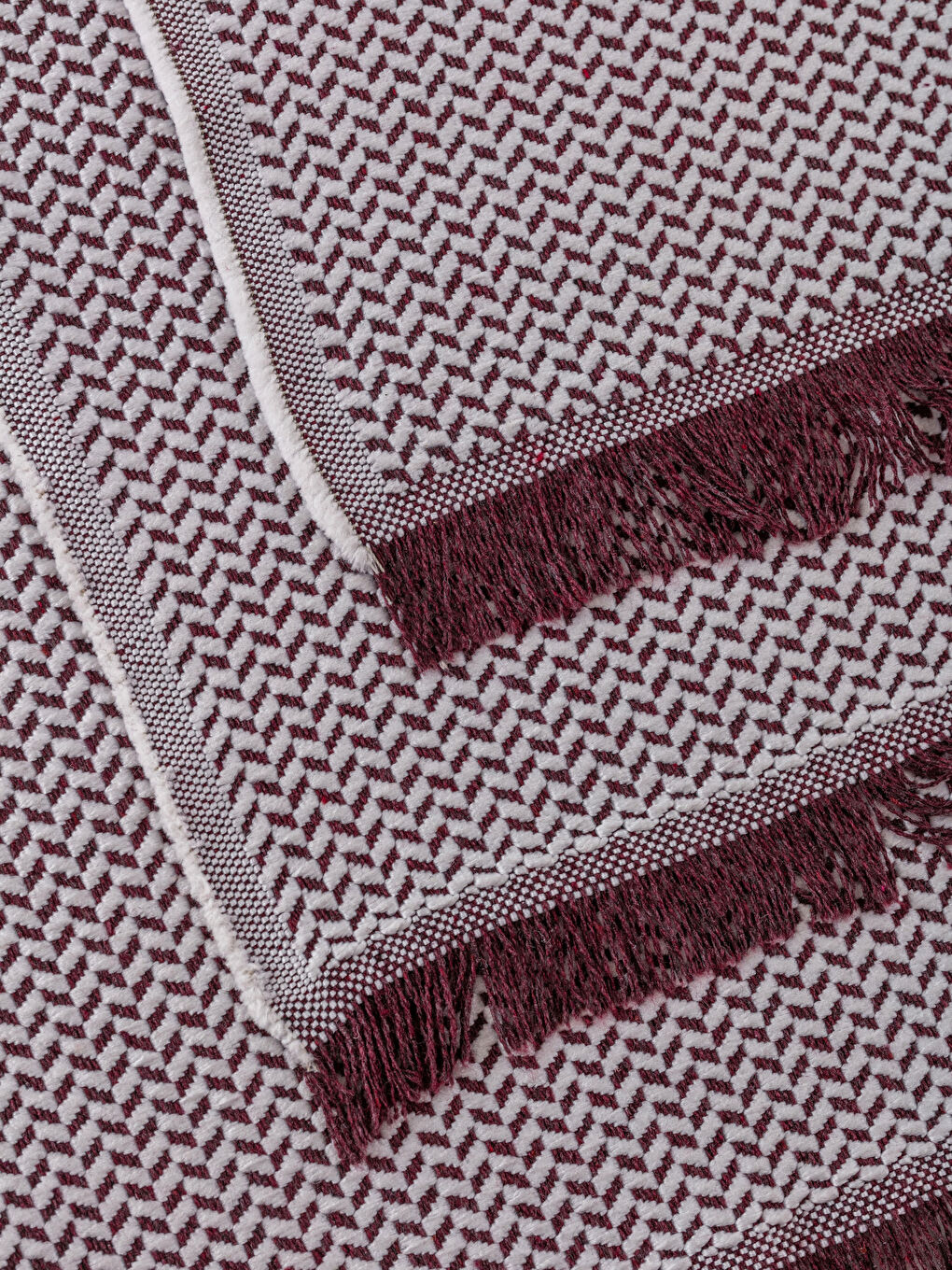 Bordo Desenli El Havlusu 3'lü 30x50 cm-3