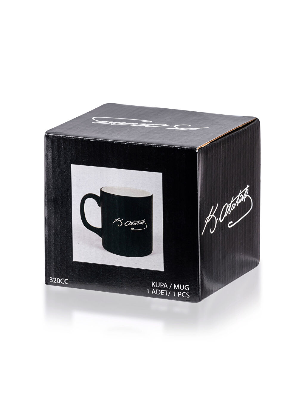 Siyah Atatürk İmza Baskılı Kupa Bardak 320 ml-3