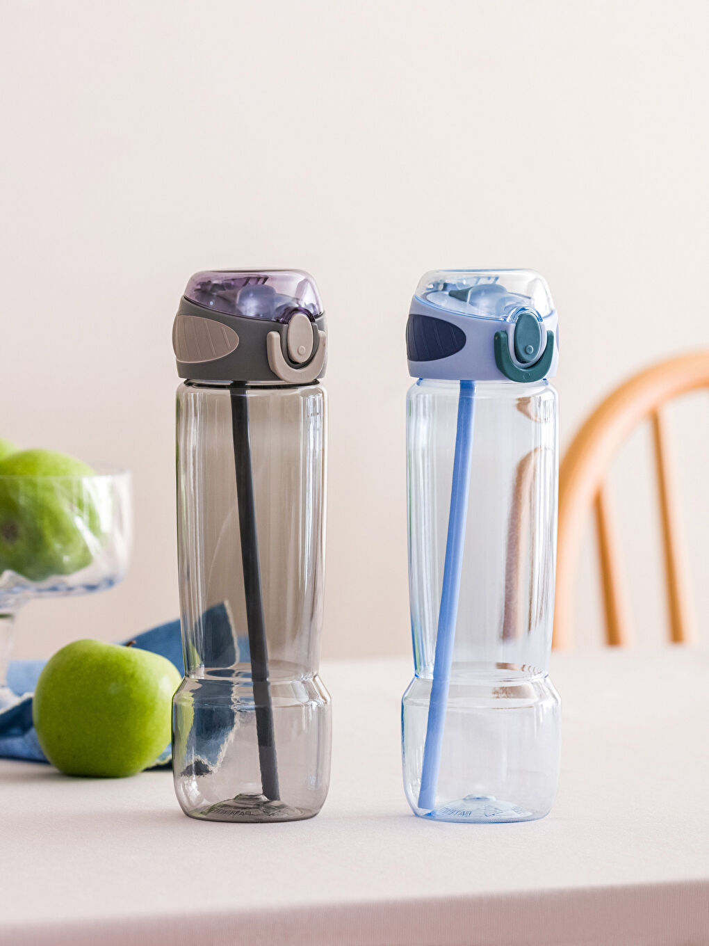 Plain Straw Water Bottle
