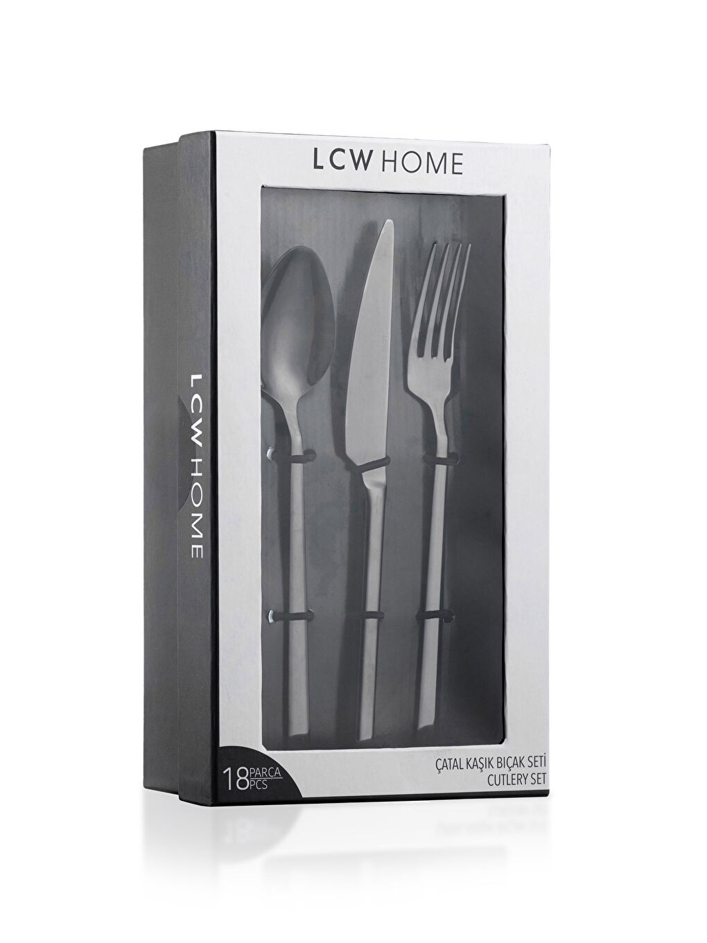 Siyah Çelik Çatal Kaşık Bıçak Seti 18'li-2