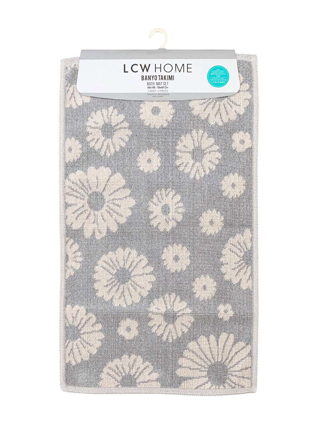 Gri Desenli Banyo Paspası 2'li-3